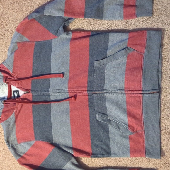 Knickerbocker Vintage Design Medium Hoodie Hooded Sweatshirt Full-Zip Striped - Picture 2 of 10